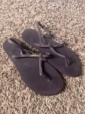 Havaianas Slim Strappy Sandals Dark Purple Womens Size 5 6 EU 37 38